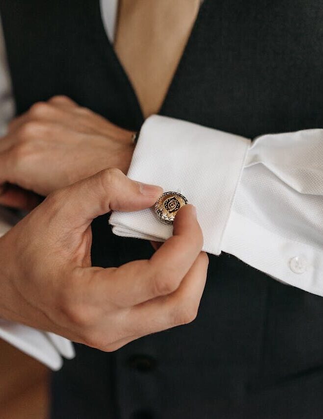 Person Wearing a Cufflink 